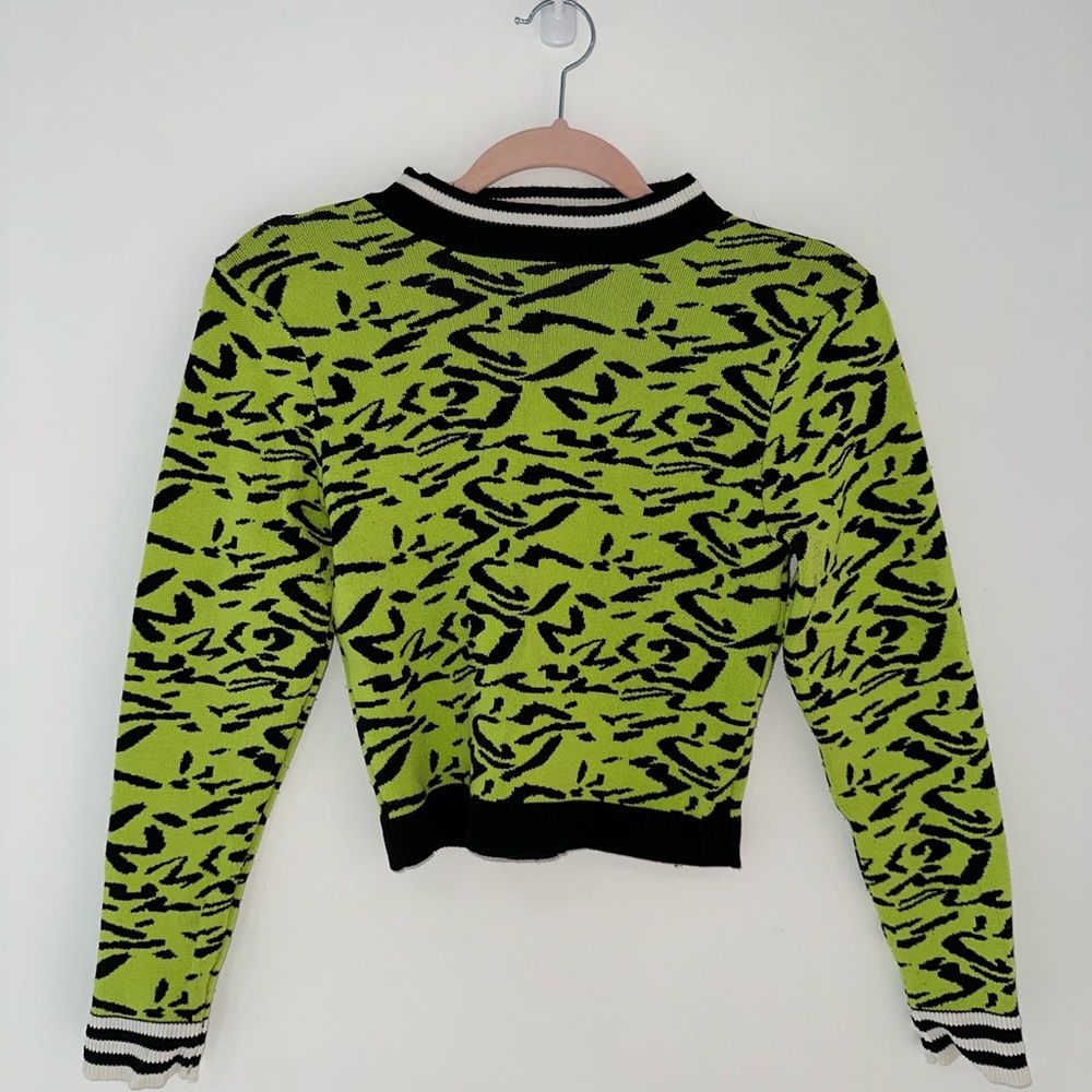 Fashion Nova Green and Black Knit Top